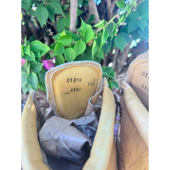VTG Italian Hiking Boots Tan Leather Rugged Outdoor Gorpcore main image 5